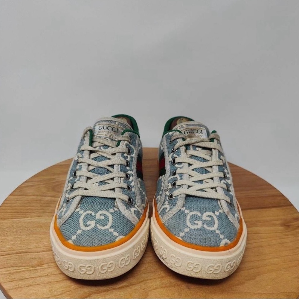 Gucci Blue and Orange Canvas Sneakers - Picture 6 of 7